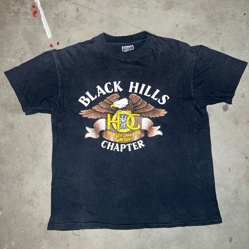 GRAIL Vintage 1985 Original Harley Davidson t shirt BLACK HILLS.